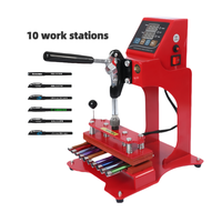 Machine d'impression à stylo de haute qualité à 10 stations, machine à presse à chaud pour stylo à bille numérique, machine à estampage à chaud pour logo de stylo à bille