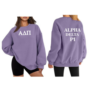 Suéter Personalizado para Mujer, Estilo Holgado, Estampado, Vintage, Hombros Caídos, Manga Larga, Informal, para Fraternidad o Hermandad, Tejido de Invierno - Product Image 4
