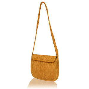 Bolso Bandolera de Yute Tejido a Crochet Estilo Bohemio para Mujer, Color Sólido, Cierre de Solapa, Correa para el Hombro, Ecológico, para Uso Diario en Verano - Product Image 1