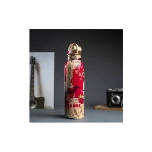 Botella de Cobre Estilo Americano con Acabado Dorado Brillante y Cuerda para Colgar, para Uso en Exteriores, Almacenamiento de Bebidas Energéticas, Beneficios para la Salud - Product Image 4