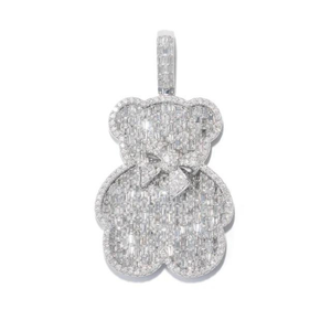 Baguette de joyería de Hip Hop de Plata de Ley 925 y colgante de diamante de moissanita de corte redondo en chapado en oro para regalo - Product Image 2