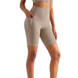 High Waist Seamless Gym Shorts Sports Fitness Workout <b>Leggings</b> with Solid <b>Pattern</b> Yoga Shorts Design - Product Image 3