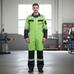 Nouvelle combinaison de travail réfléchissante à deux tons, haute visibilité, classe 2 ANSI, imperméable, en polyester, avec logo personnalisé, éclairage LED, pour hommes - Product Image 6