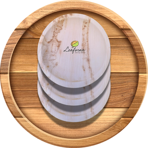 Assiettes en feuille de palmier robustes Vaisselle jetable réutilisable biodégradable écologique pour événements Restaurants Services à emporter - Product Image 1