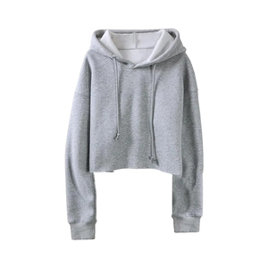 Nouveauté : Sweat à capuche court à manches longues en molleton coton/polyester, style décontracté et tendance pour femme - Product Image 2