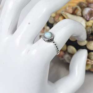 แหวนพลอยแกะสลักรูปทรงกลมเรียบลาริมธรรมชาติ925เงินแท้สำหรับปาร์ตี้แหวนแฟชั่นเครื่องประดับผู้หญิงจำนวนมาก - Product Image 3