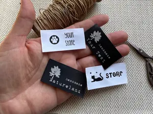 High Quality Custom Woven Fabric <b>Labels</b> for Clothing <b>Shoes</b> and Bags-High Density Garment Ne <b>Labels</b> - Product Image 5