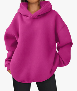 Sweats à capuche femme poids lourd sweat à capuche épaule surdimensionné pour femmes sweat polaire tricoté de haute qualité Style Sport d'hiver - Product Image 6