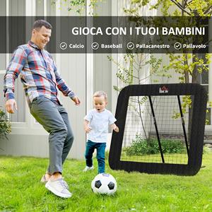 HOMCOM Rebondisseur extérieur pliable et réglable pour football, baseball et volley-ball, 128x118x108-120 cm, noir - Product Image 4