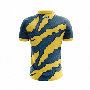 Men's <b>Half</b> Sleeve <b>Button</b> Front Solid Polyester/Cotton Casual <b>Shirt</b> Yellow Blue Quick Dry Breathable Knitted Fabric - Product Image 3