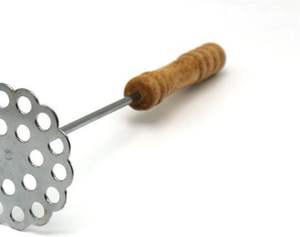 Ensemble de presse-purée en acier inoxydable portable 5 pièces-outil de cuisine manuel avec manche en bois pour écraser les légumes, les fruits - Product Image 6