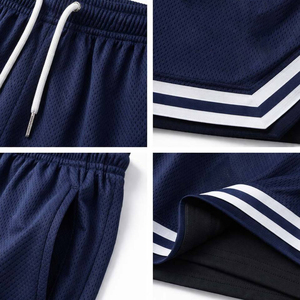 กางเกงกีฬาขาสั้นผู้ชายสำหรับเล่นบาสเก็ตบอลฤดูร้อน แบบสตรีทแวร์ ผ้าโพลีเอสเตอร์ถัก  ไซส์พลัส  รับสั่งทำพร้อมปักโลโก้ - Product Image 5