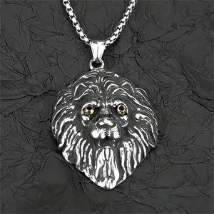 Collar de Acero de Titanio Estilo Retro Hip-Hop para Hombre, Colgante de Cabeza de León Vintage, Accesorio de Moda al por Mayor, Estilo Yunnique - Product Image 1