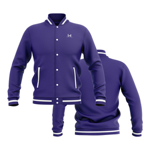 Veste bomber universitaire de baseball de haute qualité avec logo personnalisé, col rond, sans service formel, patchwork, design personnalisé, vêtements d'hiver - Product Image 1