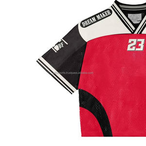 Ropa de calle con impresión sublimada personalizada, camiseta de fútbol a la moda, camiseta de Algodón 100% con corte holgado e impreso, camiseta de fútbol a la moda - Product Image 2