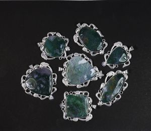 คริสตัลจี้หินโมราโมรามอสจี้ชุบเงินจี้ตะไคร่น้ำดีไซน์สวยสร้อยคอเครื่องประดับ - Product Image 5