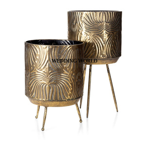Ensemble de deux jardinières rondes galvanisées, jardinières design, articles de jardinage de luxe, nouvelles jardinières en métal - Product Image 5