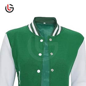 Haute qualité femmes décontracté recadrée Letterman veste en gros respirant tricoté coton laine doublure col montant utilisation en extérieur - Product Image 6