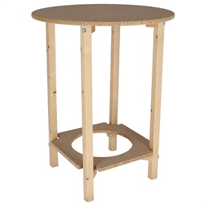 WELL HOME Mesa Redonda con Pedestal, Acabado Sin Barnizar, 90x90x75 cm, para Mesitas de Noche - Product Image 1