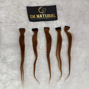 Clip de cabello humano natural en extensión Calidad Premium Templo indio Raw Single Drawn Natural Wave Extensión de cabello Clip Streak - Product Image 6