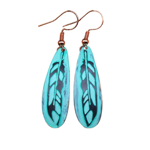 Jewelry Fair Festival 2025 Pendientes Joyas de cobre oxidado Pendientes de hojas de colores martillados Vestido de disfraz negro Joyería de cobre - Product Image 6