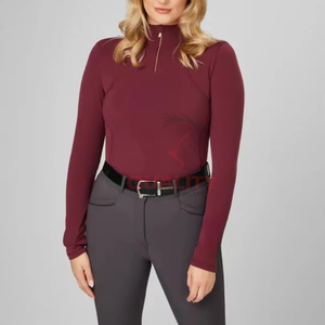 Logo personnalisé évacuation de l'humidité léger femmes équestre couche de base chemise séchage rapide respirant formation vêtements d'équitation - Product Image 1