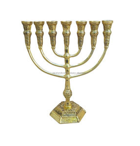Silver Menorah Candle Holder Religious Candelabra Metal Candlesticks Multi <b>Branch</b> Indoor Home Decor Designs Metal Candle Holders - Product Image 3