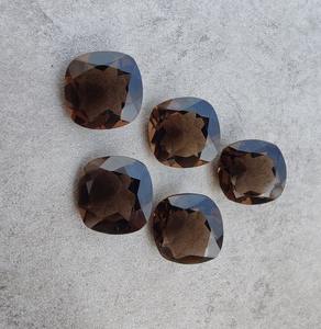 Cojín cuadrado de cuarzo ahumado 100% Natural de alta calidad, corte facetado, calibrado, venta al por mayor, piedras preciosas, venta al por mayor, OEM - Product Image 1