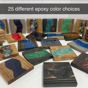 Sous-verres ardoise en vrac. Vente en gros de sous-verres carrés absorbants carrés blancs pour bière en pierre, café, boisson personnalisée, ardoise, bois avec résine - Product Image 5