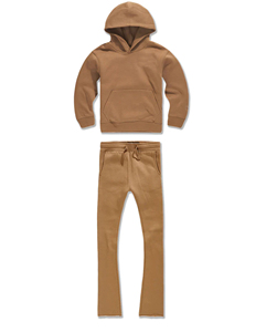 Combinaisons de survêtement superposées personnalisées pour enfants Combinaisons de survêtement à capuche pour bébés garçons Pantalons de survêtement unisexes et survêtements évasés Ensembles de jogging - Product Image 5