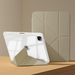 IPAD Pro 11 (2024) Étui de protection doré en cuir PU et silicone certifié FCC pour le chargement et le sommeil - Product Image 3