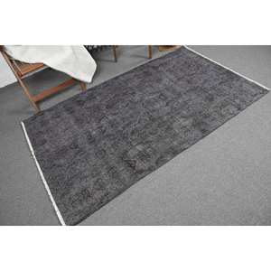 Tapis Turc Vintage Moderne Classique Grande Surface Rectangle 3.8 X 6.7ft Gris Patchwork Design Latex Seagrass pour Couloir Chambre - Product Image 2