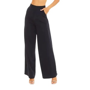 กางเกงเอวสูงผ้าคอตตอนผสมสำหรับผู้หญิง, กางเกงทางการผลิตจากเวียดนามและเวียดนาม - Product Image 1