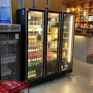 Réfrigérateur de présentation de boissons à refroidissement par ventilateur sans givre, double couche, verre trempé, 3 portes, pour bières - Product Image 4