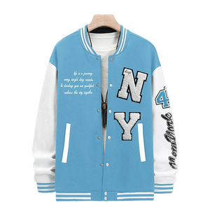 High Quality Custom College Baseball Bomber <b>Jacket</b> Embroidery Letterman Crop Varsity <b>Leather</b> <b>Jacket</b> for <b>Men</b> - Product Image 1