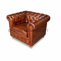 Canapé Chesterfield convertible moderne et luxueux en cuir véritable et éponge haute densité pour salon trois places