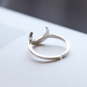 MOQ bajo 10 piezas regalos al por mayor chicas adolescentes simple 925 anillo de media luna de plata esterlina - Product Image 4