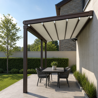 Pergola pliante rétractable en aluminium, auvent imperméable résistant au vent pour patio, jardin, villa, cour, terrasse