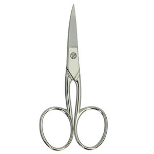 Ciseaux à cuticules incurvés en acier inoxydable de qualité salon, manche en acier simple et précis, soin des ongles délicat - Product Image 1