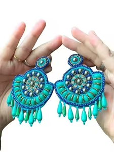 Embroidery <b>Earring</b> for Women and <b>Girls</b> Use Handmade High Quality Party Wear Embroidery <b>Earrings</b> Best Manufacturer - Product Image 3