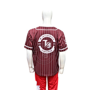 Tissu 100% polyester respirant, grande taille, séchage rapide, haute qualité, personnalisable, maillot de baseball pour homme, coupe ajustée - Product Image 2