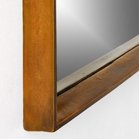 Miroir mural arqué Tesou en argent avec finition en feuille d'or antique, forme et épaisseur personnalisées, design moderne décoratif