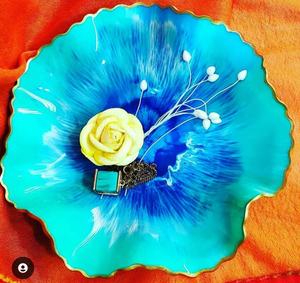 Ensaladera de resina epoxi de la mejor calidad, Frutero de resina de forma redonda decorativa, cuenco para servir de melamina de alta calidad, superventas - Product Image 1