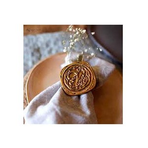 Mustard Yellow Designer Resin Round Elegant Embossed Napkin <b>Ring</b> Premium Quality Round Napkin <b>Ring</b> - Product Image 6