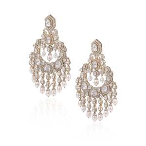 Boucles d'oreilles pendantes tendance Chaandni Raatein Chandbalis - Product Image 3