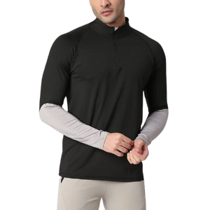 2024 de alta calidad personalizado para hombre cuarto 1/4 media cremallera Meath Top de gran tamaño 1/4 cuarto con cremallera pulóver cuarto con cremallera camisa pulóver - Product Image 1