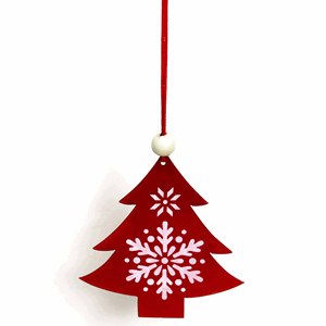 Adorno Navideño Rojo con Diseño de Copo de Nieve, Hecho de Material Duradero de Alta Calidad, con un Aspecto Festivo y Elegante - Product Image 1