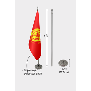 Official Kyrgyzstan Indoor <b>Flag</b>-Digital Printing Aluminum <b>Pole</b> Satin Nylon Plastic Polyester Vinyl Silk Automotive Insurance - Product Image 5