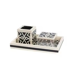 Ensemble de brûleur à encens en bois artisanal de luxe avec incrustation de nacre, plateau en acrylique, brûleur à bakhoor oud arabe, décoration d'intérieur - Product Image 2