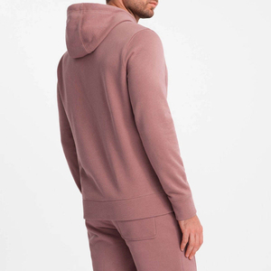 Sudadera con capucha de alta calidad 350GSM para hombre, diseño personalizado, Sudadera de punto rosa de gran tamaño, 100% algodón bordado lavado para uso en invierno - Product Image 5